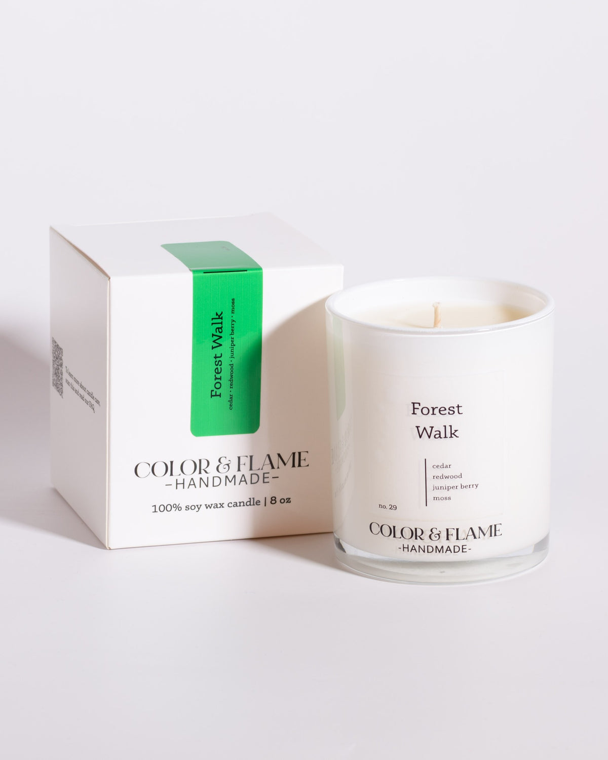 Color & Flame Handmade Dreamy Wishes Core Collection candle displayed beside its white box.
