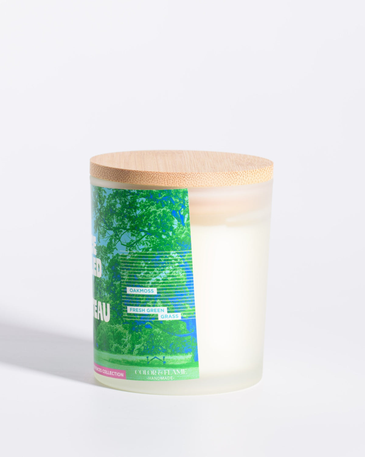 Right-side label view of the Color & Flame Handmade Place Called the Plateau Philadelphia Experiences candle.
